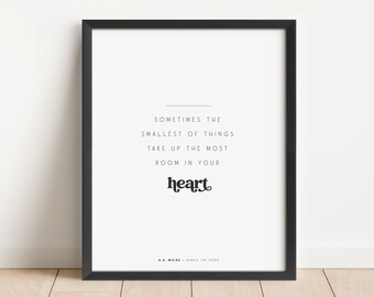 Winnie the Pooh Farmhouse Printable Quote, Home Sign, Family Living Room Wall Art Decor, Minimal Modern Inspirational Typography