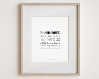 Winnie the Pooh Farmhouse Printable Quote, If you live to be, Home Sign Wall Art Decor, Family Living Minimal Friendship Type, Custom Color