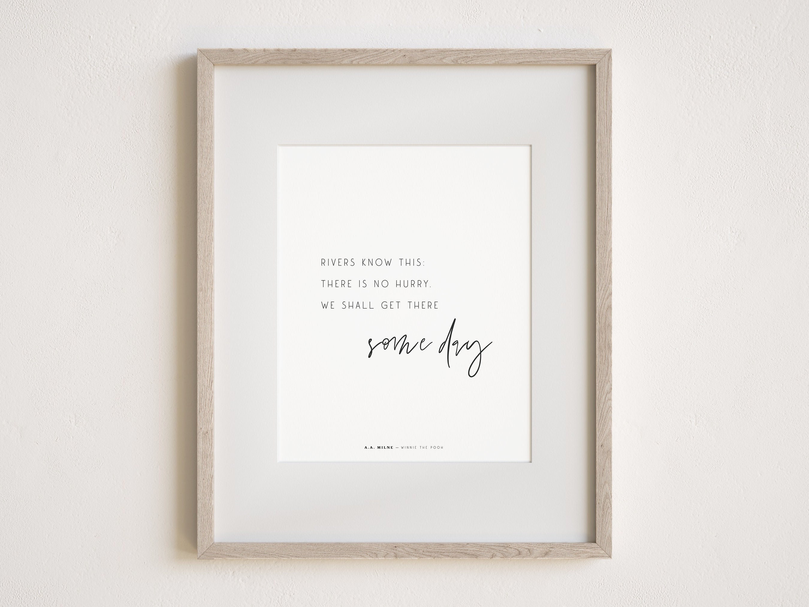 Pooh Quote Rivers Winnie the Pooh Farmhouse Printable Quote, Rivers Know This, Home Sign ...
