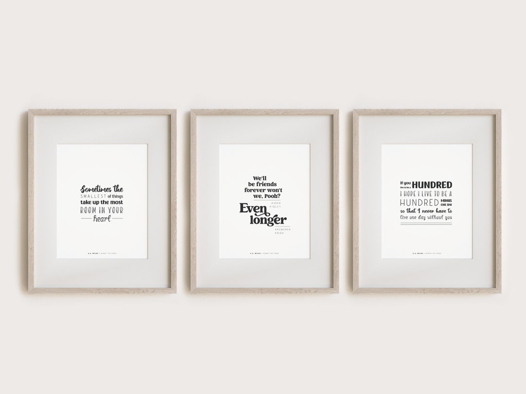 Winnie the Pooh Printable Quote, Set of 3 Discount, Nursery Wall Art ...