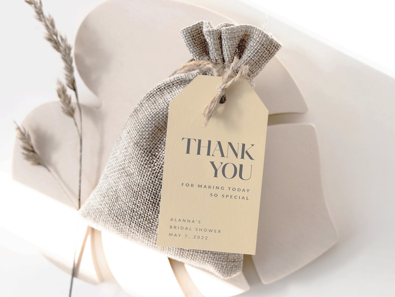 Simple Bridal Shower Favor Tag Printable Minimal Wedding | Etsy