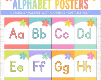 Classroom Alphabet Posters | Hello Brights Classroom Decor | Printable Classroom Decor