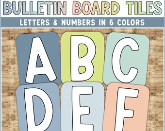 Hello Calm Classroom Bulletin Board Letter and Number Tiles | Editable Pastel Classroom Decor | Digital Download