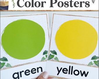 Pósteres de colores bohemios para el aula / Pósteres de colores editables