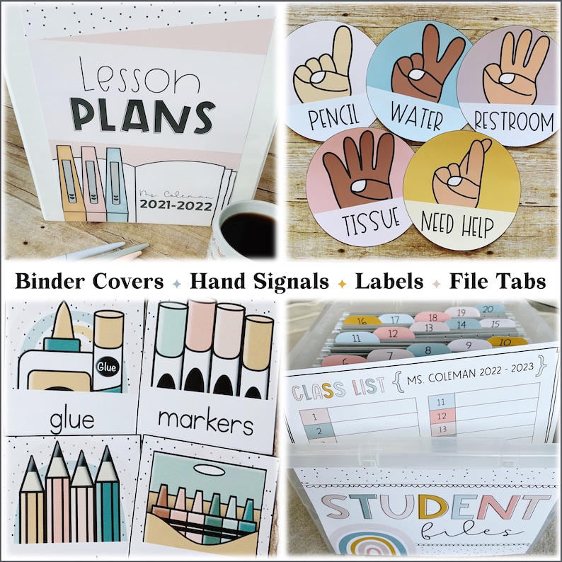 Boho Rainbow Classroom Decor Bundle Modern Classroom Decor Etsy