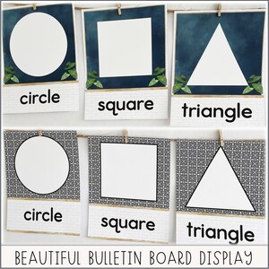 Classroom Shape Posters With 2D and 3D Shapes | Modern Boho Plants ...