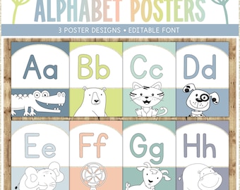 Classroom Alphabet Posters | Hello Calm Classroom Decor | Printable Classroom Decor