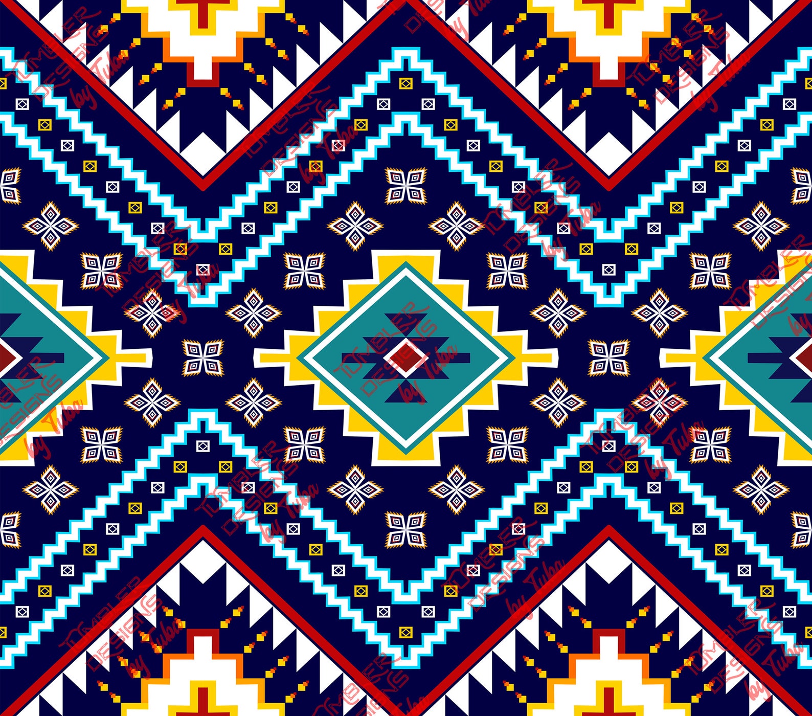 Aztec Tumbler Wrap PNG, Southwest Print 20 Oz Skinny Tumbler ...