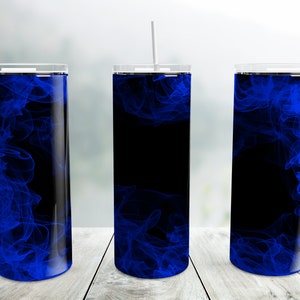 Blue Smoke Tumbler Png, 20 oz Skinny Tumbler Wrap Sublimation Design Straight Tapered Template, Background Smokey Tumbler, Digital Download