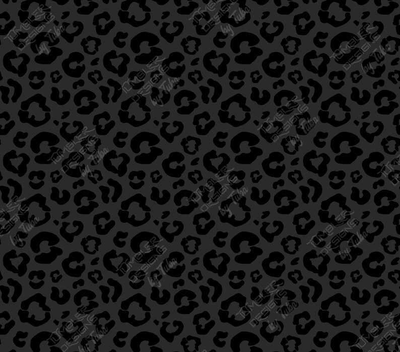 Peut inclure: Un motif sans couture de taches de l&eacute;opard noires sur un fond gris fonc&eacute;.