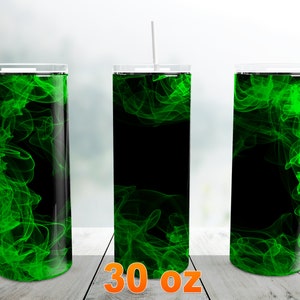 Green Smoke Tumbler Png, 30 oz Skinny Tumbler Wrap Sublimation Design Straight Tapered Template, Background Smokey Tumbler, Digital Download