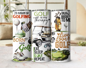 Golf Quotes Tumbler Wrap PNG, Golfing Life 20 oz Skinny Tumbler Sublimation Design Template, Funny Golf Digital Download