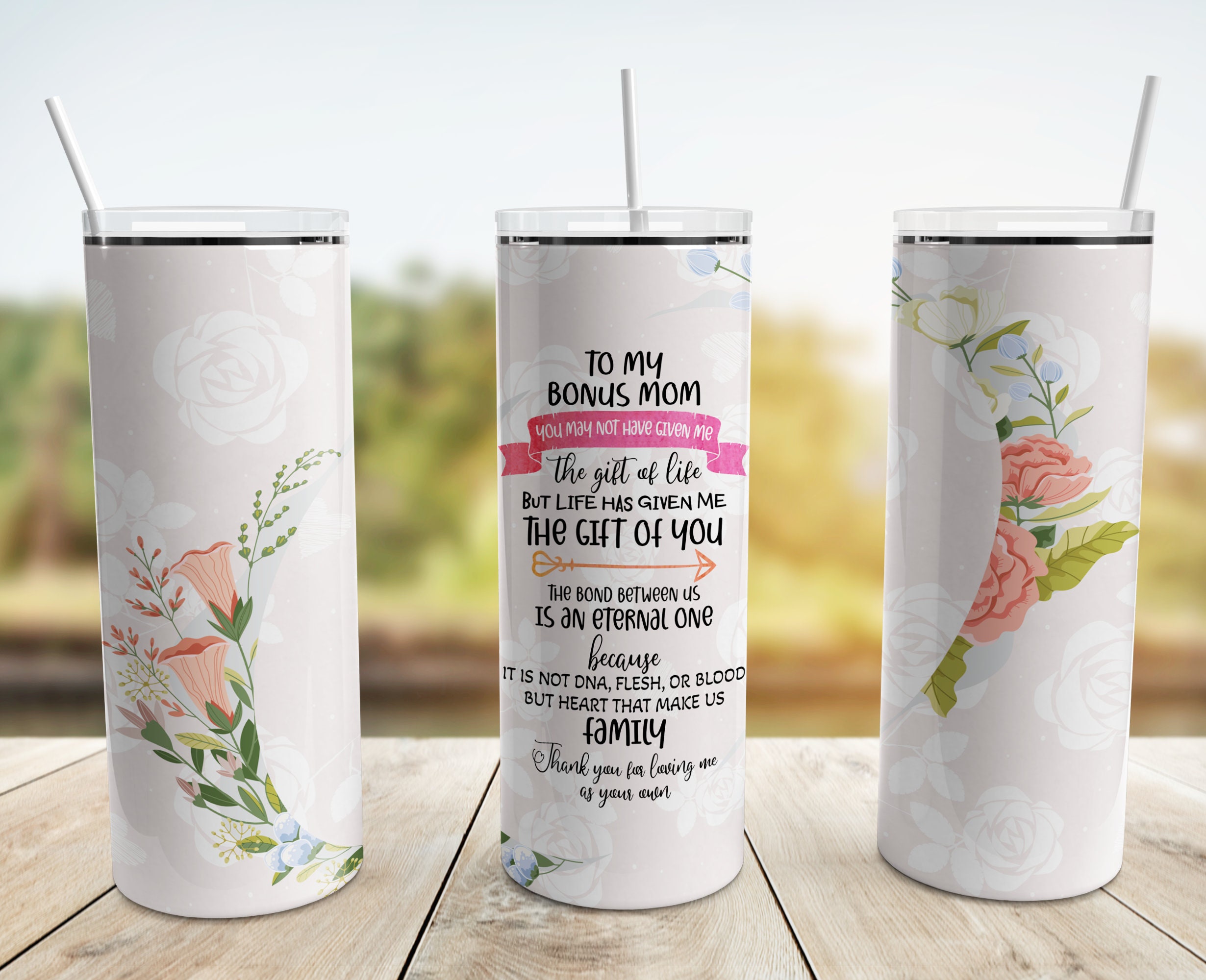 Bonus Mom Tumbler, Bonus Mom Best Ever Tumbler, Glitter Tumbler, Step Mom  Tumbler 