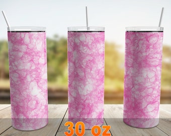 Pink Marble Tumbler Wrap PNG, 30 oz Skinny Tumbler Sublimation Design Straight Tapered Template, Digital Download