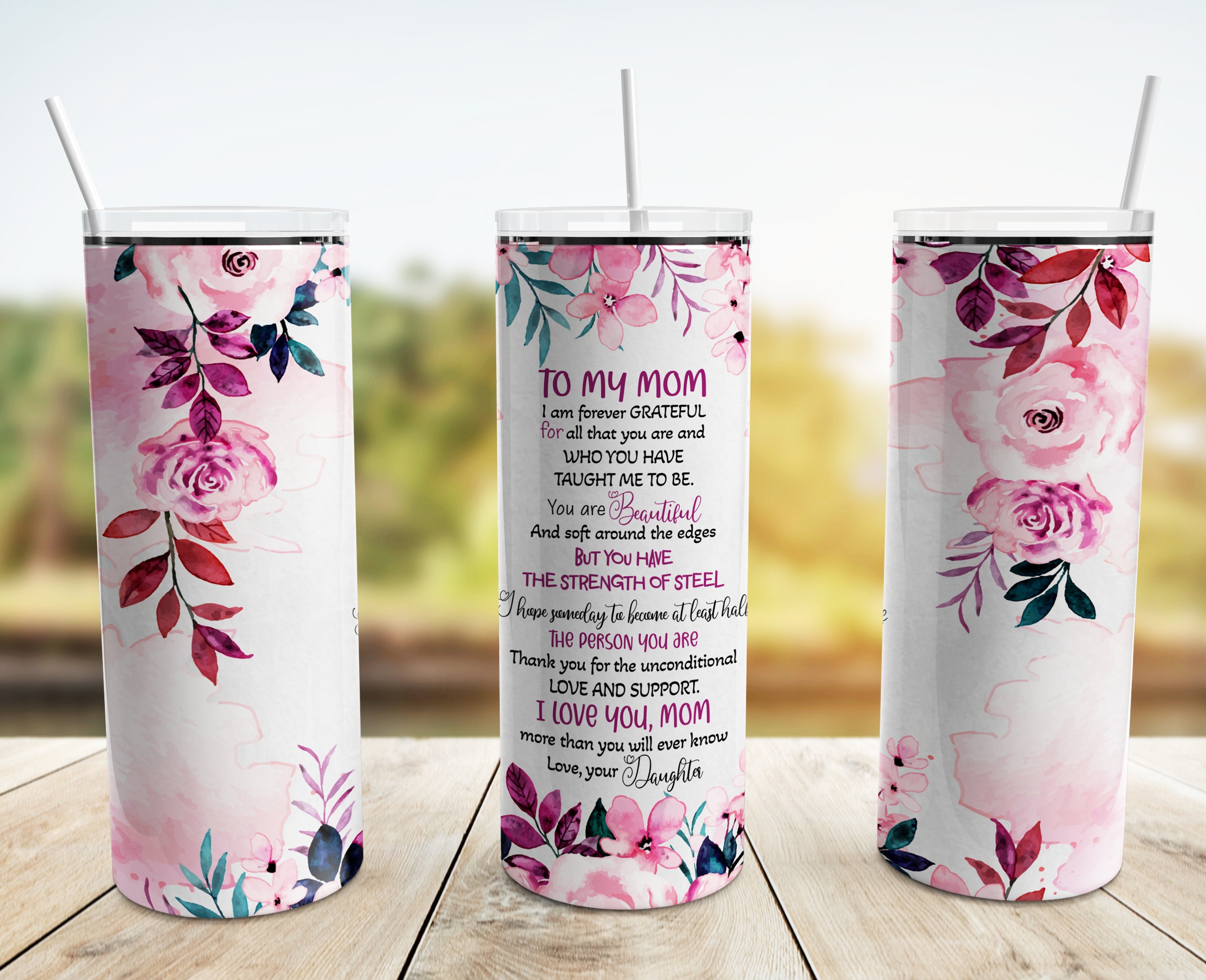 To My Mom Tumbler Wrap PNG, Mothers Day 20 Oz