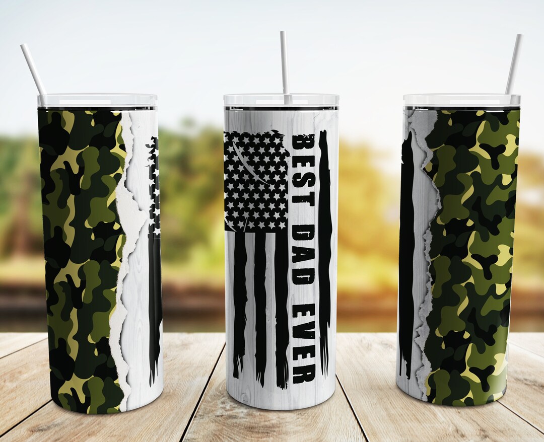 Best Dad Ever Tumbler Wrap PNG, Father's Day 20 Oz Skinny Tumbler ...