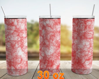 Red Marble Tumbler Wrap PNG, 30 oz Skinny Tumbler Sublimation Design Straight Tapered Template, Digital Download