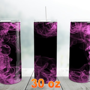 Pink Smoke Tumbler Png, 30 oz Skinny Tumbler Wrap Sublimation Design Straight Tapered Template, Background Smokey Tumbler, Digital Download