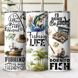 Fishing Tumbler Wrap PNG, 20 oz Skinny Tumbler Sublimation Design Template, Funny Fisherman Design, Fish Tumbler Png, Digital Download