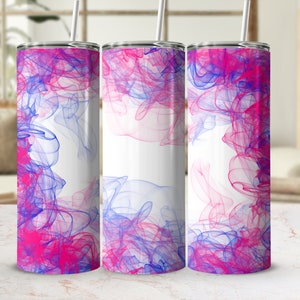 Vaso de humo azul rosa caliente Png, 20 oz flaco envoltura de vaso diseño de sublimación plantilla cónica recta, vaso ahumado de fondo