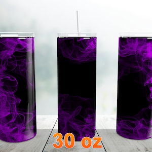 Purple Smoke Tumbler Png, 30 oz Skinny Tumbler Wrap Sublimation Design Straight Tapered Template, Background Smokey Tumbler