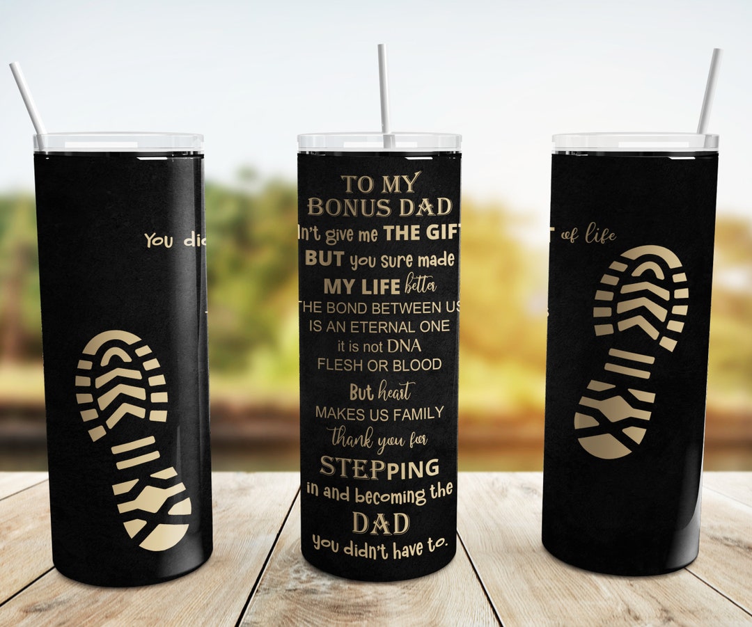 Bonus Dad Tumbler Wrap PNG, Fathers Day 20 Oz Skinny Tumbler
