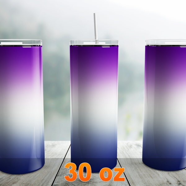 Purple Deep Blue Ombre Tumbler Wrap PNG, 30 oz Skinny Tumbler Sublimation Design Template, Seamless Tumbler Wrap, Gradient Tumbler Png