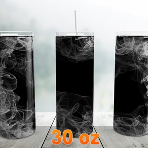White Smoke Tumbler Png, 30 oz Skinny Tumbler Wrap Sublimation Design Straight Tapered Template, Background Smokey Tumbler, Digital Download