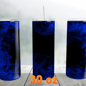 Blue Smoke Tumbler Png, 30 oz Skinny Tumbler Wrap Sublimation Design Straight Tapered Template, Background Smokey Tumbler, Digital Download