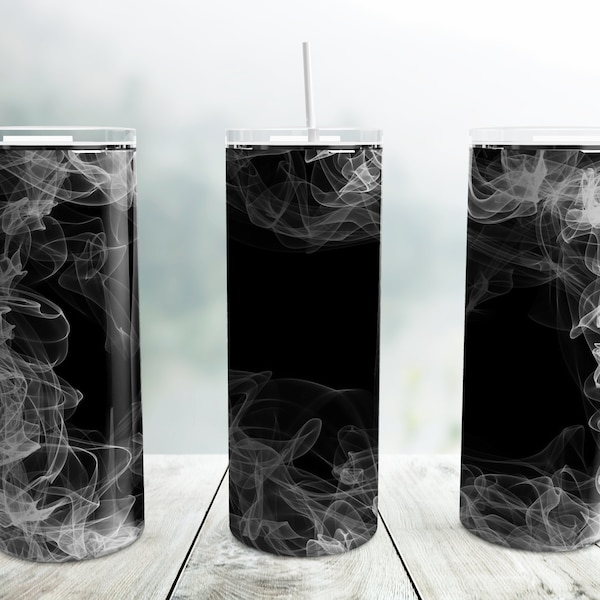 White Smoke Tumbler Png, 20 oz Skinny Tumbler Wrap Sublimation Design Straight Tapered Template, Background Smokey Tumbler, Digital Download