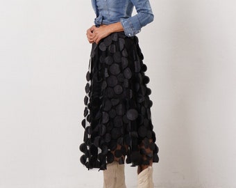 BUBBLE - Vintage women's 2 in 1 tulle skirt, strapless dress, round geometric effect, tutu petticoat