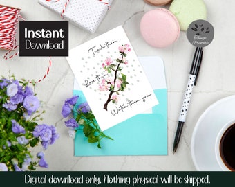 Leraar pensioenkaart, mentor cadeau, kunst afdrukbaar, bloemen, elegant, oprechte boodschap, digitaal, downloaden