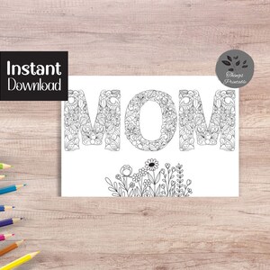 Cartão para colorir da mãe para impressão, cartão de felicitações diy, cartão para colorir do dia das mães, cartão colorido para mim, download do cartão de aniversário da mãe