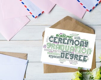 AFDRUKBARE afstudeerkaart, afstudeerdecoratie, tekstkaart, minimalistisch design, afstudeeruitnodiging, uitnodiging voor feest