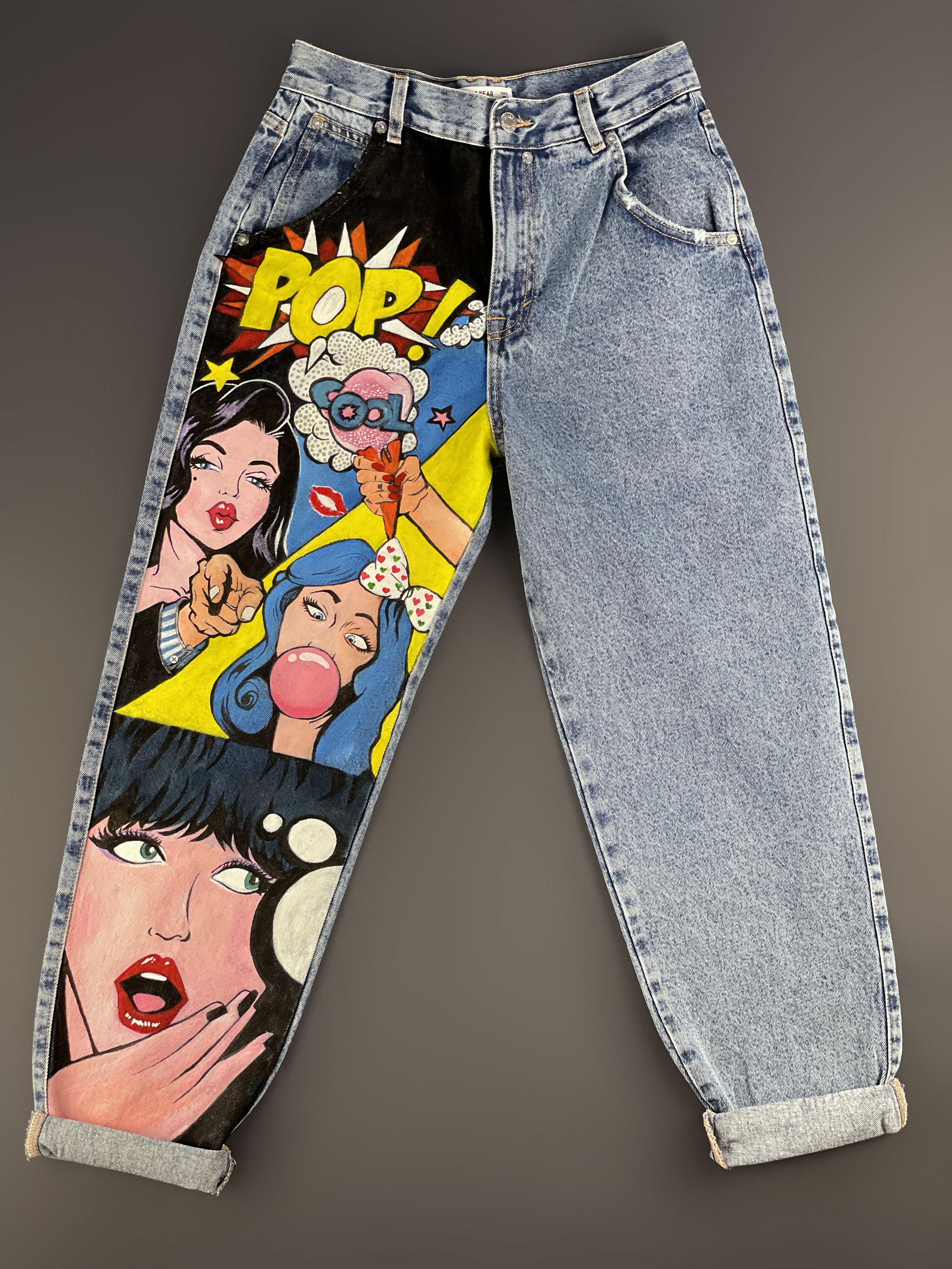 Pop Art Jean (hand Painted) - Etsy Pop Art Jean (hand Painted) - Etsy