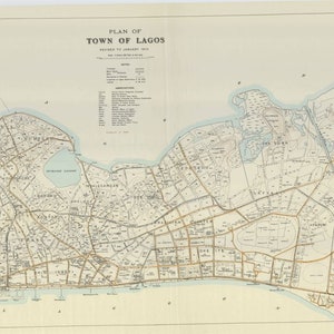 ラゴスの町の計画 1913 デジタル ナイジェリア アフリカ