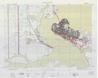 ラゴスとその周辺の 5 枚の地形歴史地図のセット 1931 デジタル ナイジェリア アフリカ