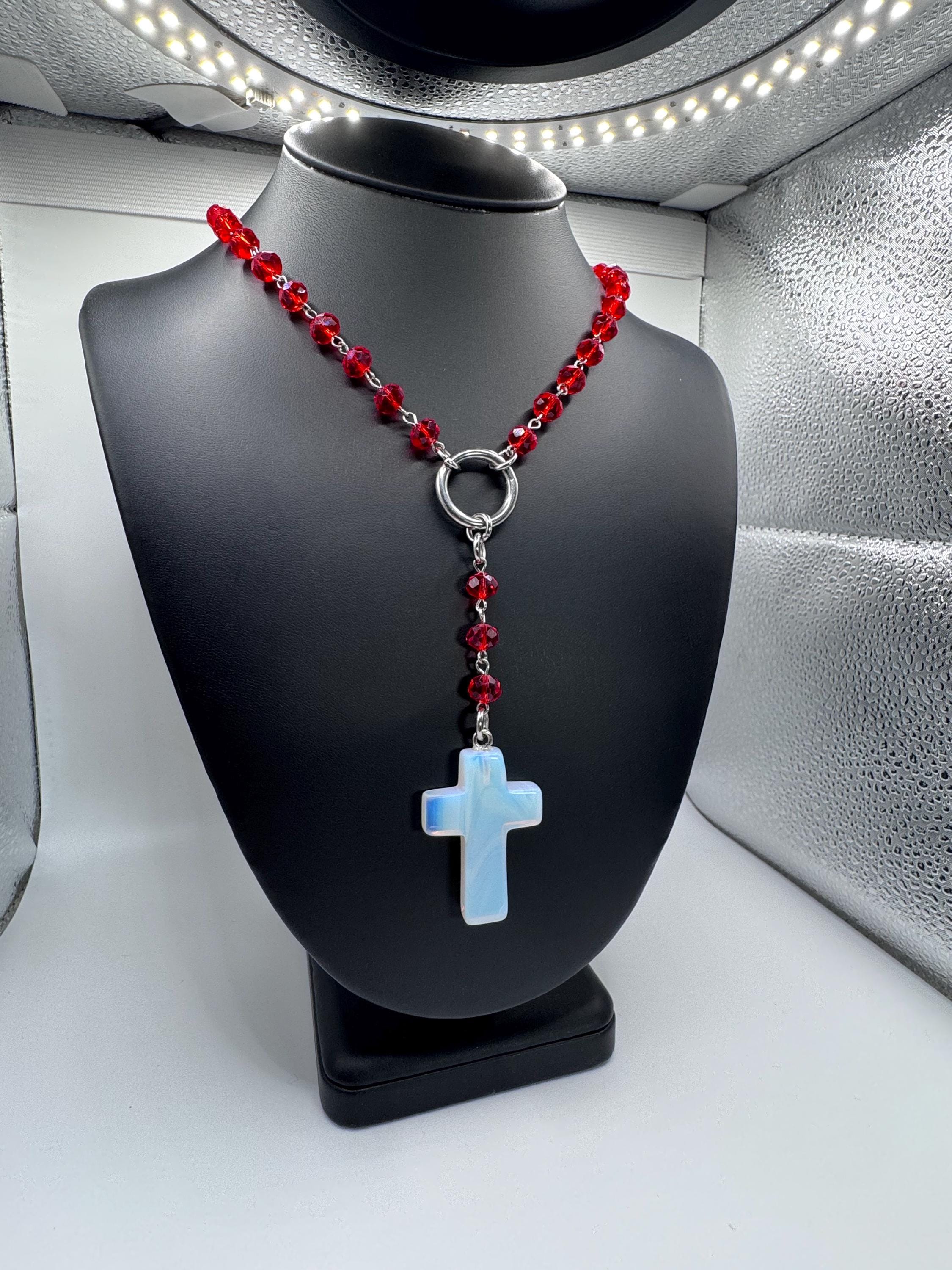 Jewelry | Green Crystal Cross Pendant Necklace