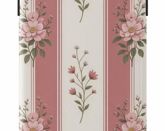 Funda rosa con estampado floral para iPhone: elegante diseño vintage con estampado floral y diseño protector.