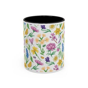 Floral Coffee Mug - Spring Pattern Tea Cup, Garden Kitchen Decor, Gift for Mom, Botanical Drinkware, Cottagecore Home Accessory