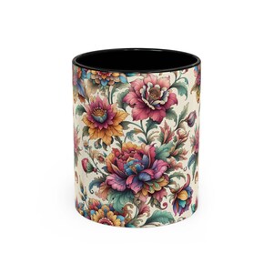 The flowers Pattern Mug, Kitchen Decor, Gift for Mom, Tea Cup, Unique Coffee Mug, Botanical Design