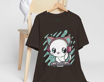 Cat DJ T-Shirt: Funny Feline Music Lover Graphic Tee