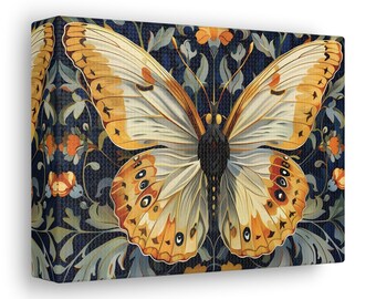 William Morris Butterfly Canvas Wall Art: Decorative Gallery Wrap