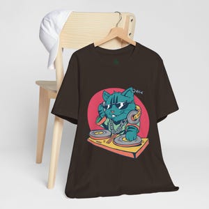 Cat DJ T-Shirt: Funny Feline Music Lover Graphic Tee
