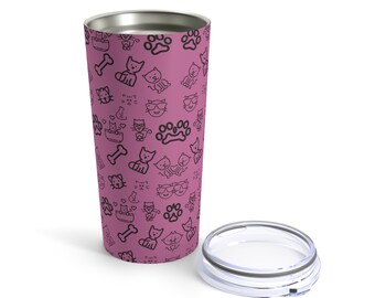 Cats and Dogs pattern tumbler 20oz