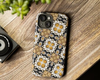 3D Flowers Pattern Phone Tough Cases