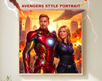 Avengers Couple and family Commission |  Marvel  Style Illustration |  Digital Download