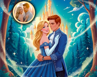 Disney Portrait for couple | Personalized Cartoon Gift from Photo