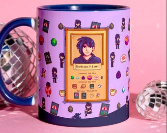 Stardew Valley Sebastian Mug | Pixel Art Coffee Cup | Cozy Gamer Gift