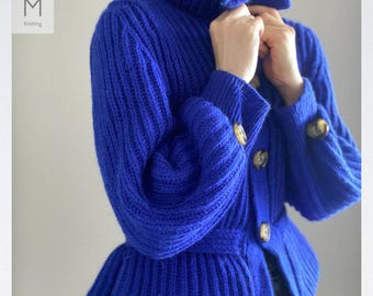 Brioche Trench Coat - English Knitting Pattern